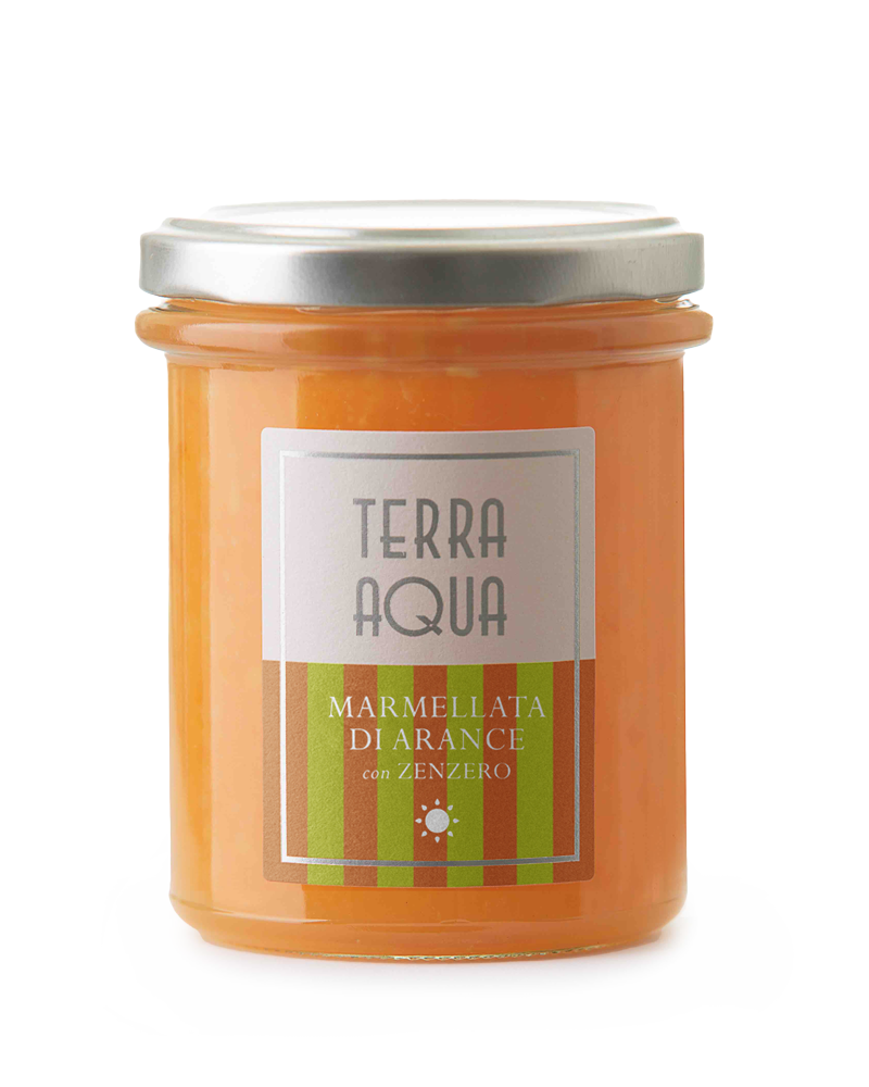 Terra Aqua Marmellata di arance tarocco coltivate e lavorate in Sicilia con zenzero